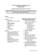 ANTH 001 Final Exam Study Guide W19 Pdf ANTH 001 Introduction To