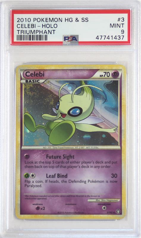 Pokemon Heartgold Soulsilver Triumphant Celebi Holo Psa