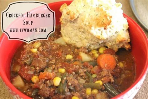 Crock-pot Hamburger Soup- delicious! #autumnrecipes #slowcookermeals # ...