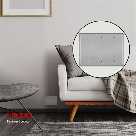 3-Gang Blank 430 Stainless Steel Wall Plate | TOPGREENER