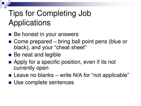 Ppt How To Complete Job Applications Powerpoint Presentation Free