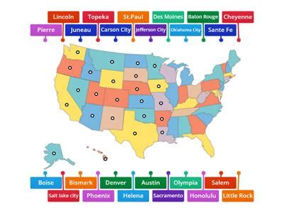 States and capitals of the west - Teaching resources