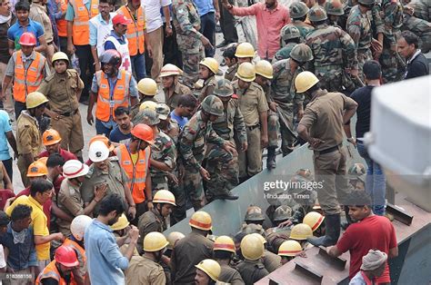 Portion Of An Under Construction Flyover Collapsed On A Congested