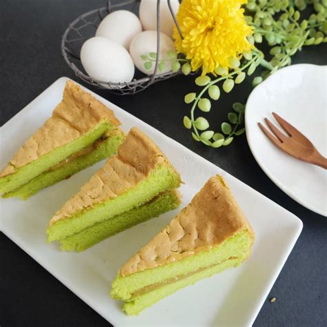 Pandan Sponge Cake Is A Sponge Cake Stock Image Image Of Malay Land