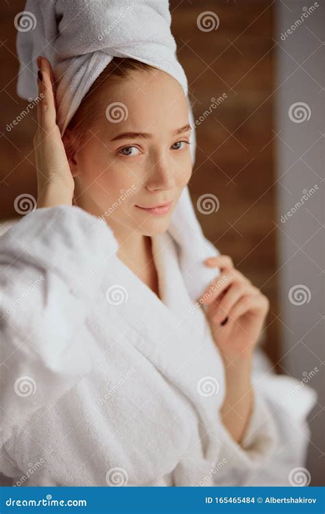 Portrait Of Attractive Woman After Spa Procedures Stock Photo Image