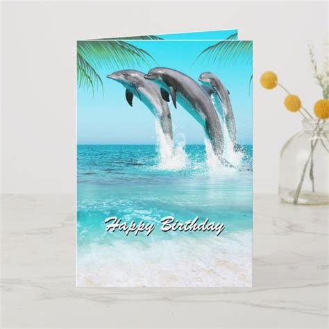 Playful Dolphins All Occasion Or Birthday Card Zazzle Christian