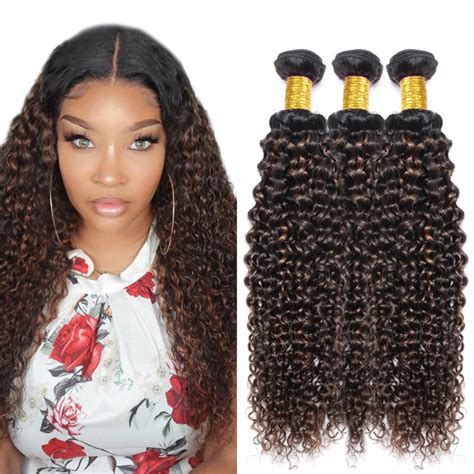 Amazon Ombre Brown Bundles Human Hair Highlight Bundles P1B 30