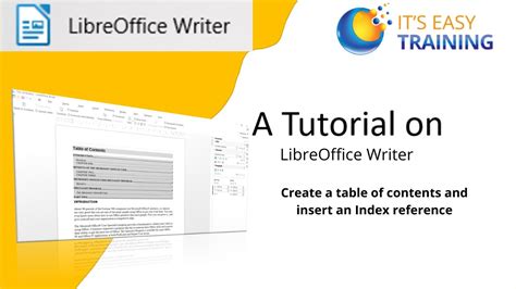 How To Add A Table Of Contents To Libreoffice Writer Youtube