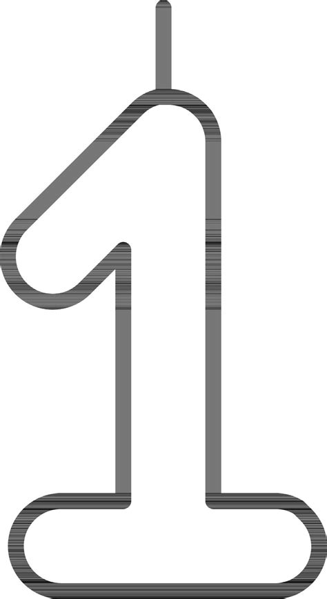 One number candle icon in black outline. 24361601 Vector Art at Vecteezy
