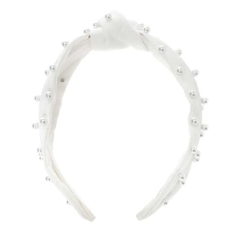 Pearl Knotted Headband White Claires Us