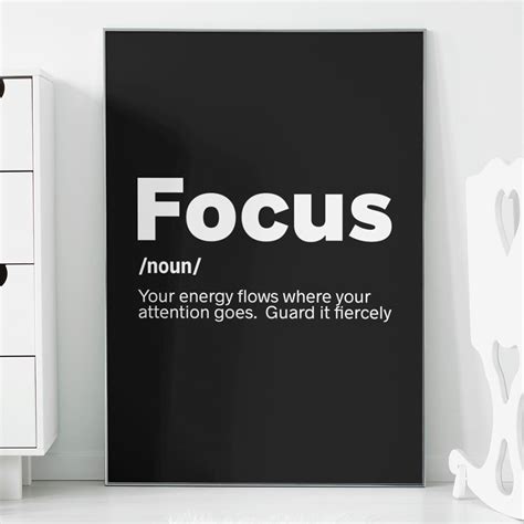 focus motivational wall art modern fitness  mindset posters