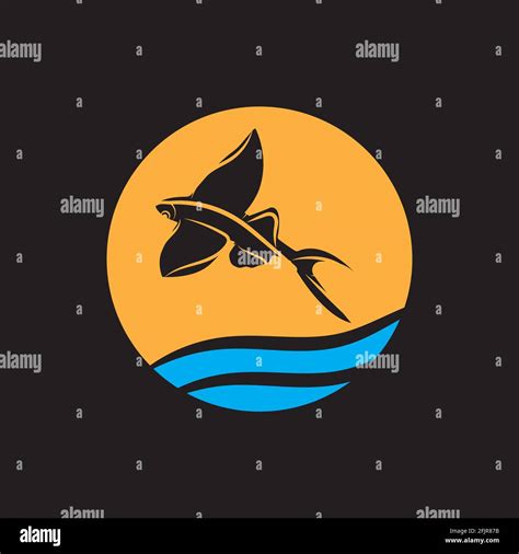 gold flying fish logo vector icon design template Stock Vector Image ...