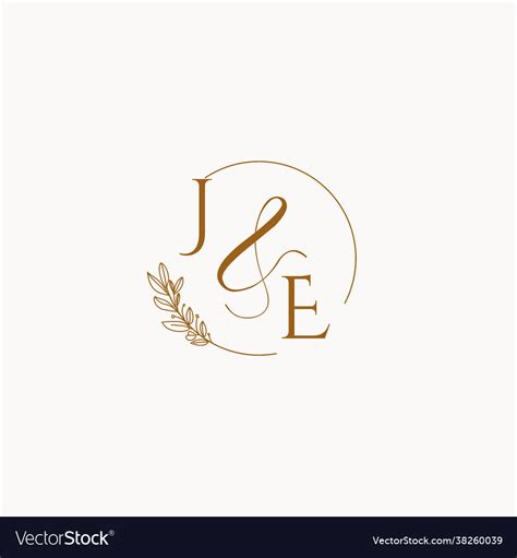 Je Initial Wedding Monogram Logo Royalty Free Vector Image