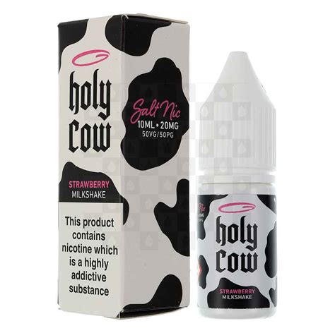 Strawberry Milkshake Salt Nic By Holy Cow E Liquid 10ml Bottles