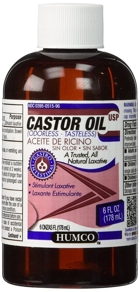 Humco, Castor Oil, Natural Laxative, 6oz - Walmart.com