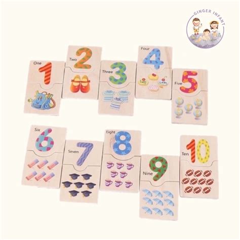 Jual Matching Number Wooden Toys Mainan Edukasi Bayi Dan Anak Permainan