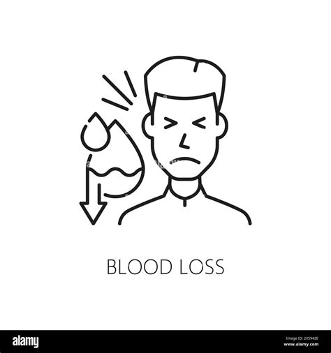 Blood Loss Anemia Symptom Physical Disease Line Icon Vector