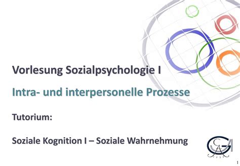 Tutorium Soziale Wahrnehmung Vorlesung Sozialpsychologie I Intra Und