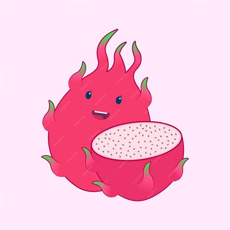 Premium Vector Cute Dragon Fruit Vector Illustration