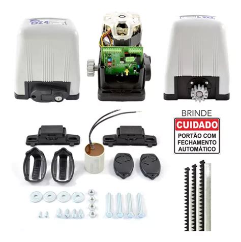 Kit Motor Portão Automático Rossi Dz4 800kg 3m Cremalheira