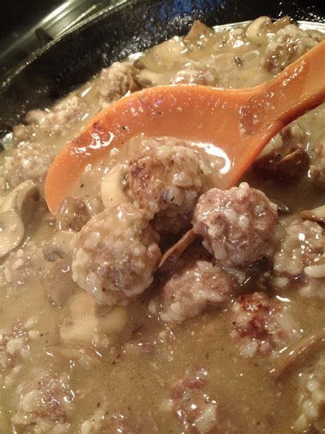 Porcupine Meatballs With Brown Mushroom Gravy Recipe