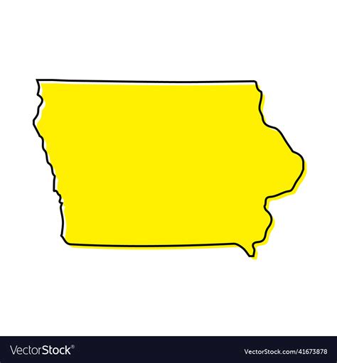 Simple Outline Map Of Iowa Is A State Of United Vector Image