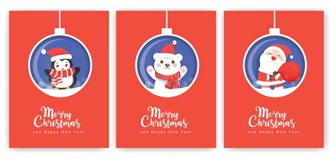 Set of Christmas cards and new year greeting cards. 3151421 Vector Art at Vecteezy