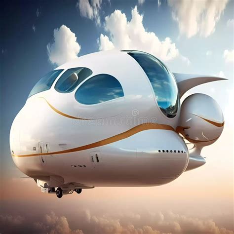 Beautiful 3d Futuristic Airplane Concept Background Stock Illustration - Illustration of decor ...