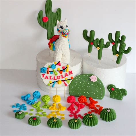 Llama And Cactus Cake Topper Etsy