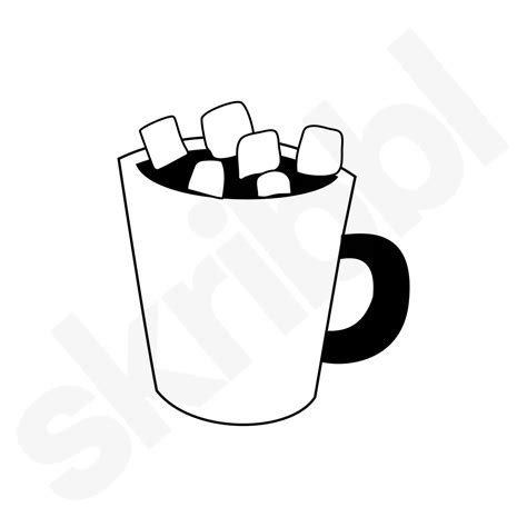Hot Chocolate Marshmallows Illustration Cozy Winters