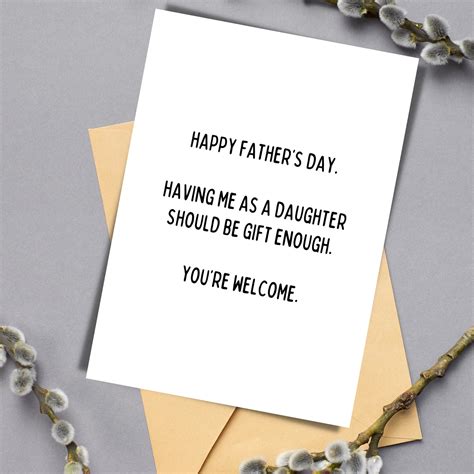 Funny Father's Day Card From Daughter Printable Funny Father's Day Card ...