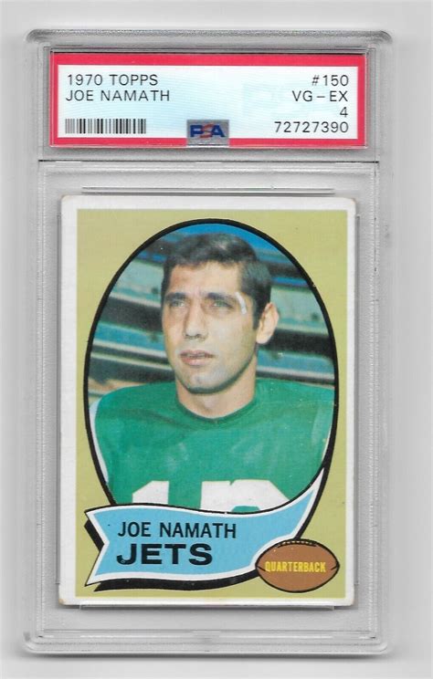 Joe Namath New York Jets Topps Football Card Psa Vg Ex Ebay