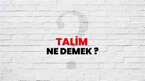 Talim Ne Demek Ne Anlama Gelir Talim Kelimesi TDK Sözlük Anlamı Nedir