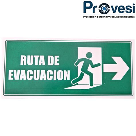 Señal Ruta De Evacuacion Der 30x15