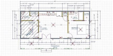 Cottage Cabin 16x40 Be 2bdr I Love This One For A Two Bedroom Tiny House