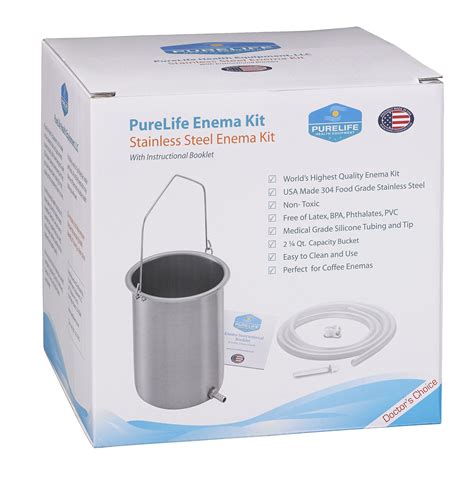 PureLife Coffee Enema Kit Made In USA 304 Food Grade Stainless Steel