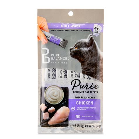 Pure Balance Puree Gourmet Cat Treats with Real Chicken, 0.5 oz, 4 ...