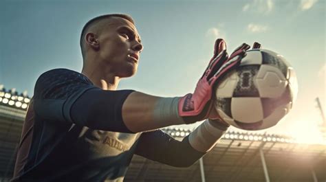 Premium Photo Soccer Goalkeeper Catches The Ball Generative AI