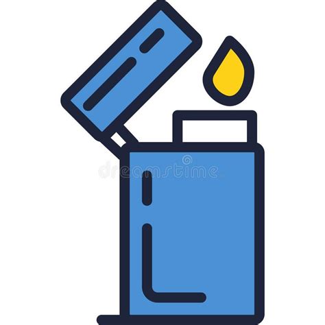 Icono Del Vector Del Encendedor De Fuego De Gas Aislado En Blanco Stock