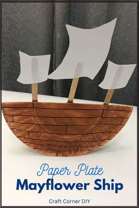 Paper Plate Mayflower Ship Craft For Kids Thanksgiving Crafts For