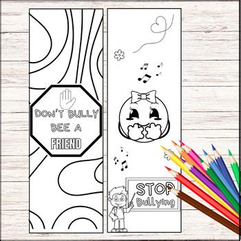 Bullying Prevention Coloring Bookmarks Anti Bullying Coloring Activities