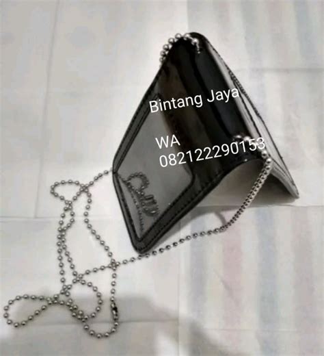 Jual Name Tag Id Card Holder Kalung Kulit Dompet Id Card Tempat Wadah