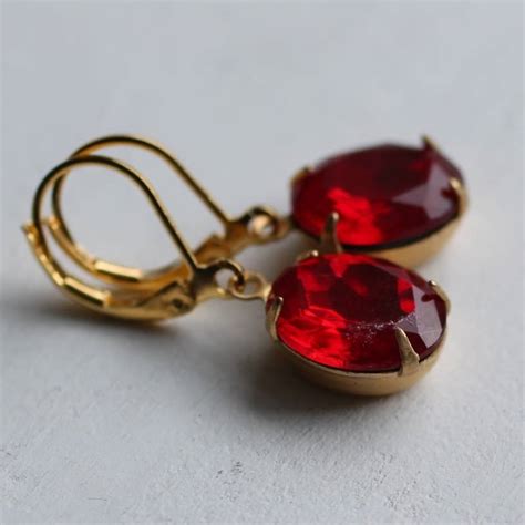 Ruby Red Vintage Earrings By Silk Purse Sow S Ear Notonthehighstreet