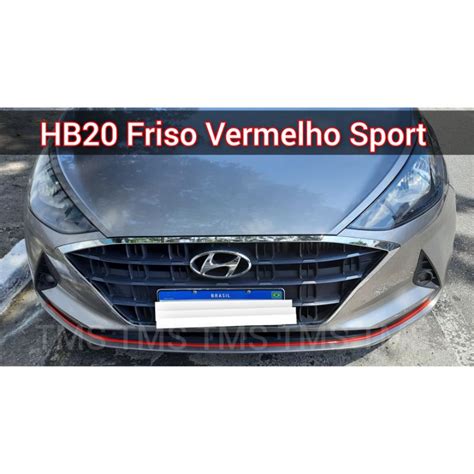 Aplique Friso Vermelho Detalhe Parachoque Hb20 Sport Shopee Brasil