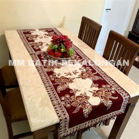 Jual Table Runner Taplak Meja Batik Loper Panjang 2 Meter Hijau Gelap