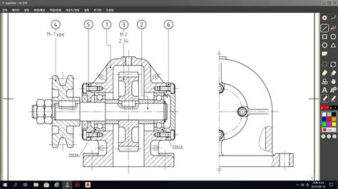 2d도면 치수기입기어박스4 Youtube