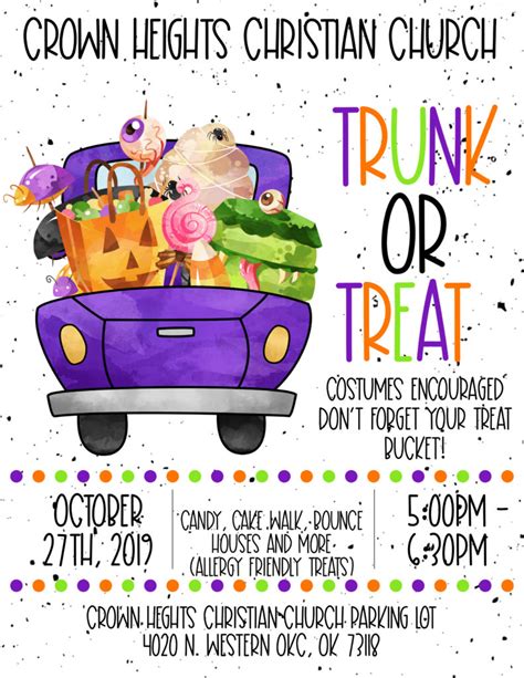 Church Trunk Or Treat Flyers