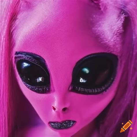 Portrait Of A Pink Glamorous Alien With S Fashion Styling