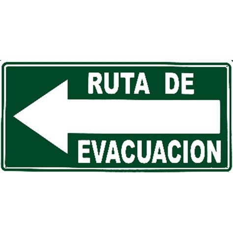 Cartel ruta de evacuación izquierda LICA