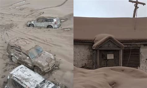 Shiveluch Volcano Erupts In Russia Covering Cars And Houses In Dark